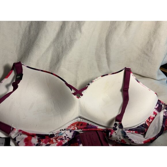 Torrid Womens Plus Size Push Up Plunge Bra Purple Mauve Skull Floral 46B - Picture 10 of 11